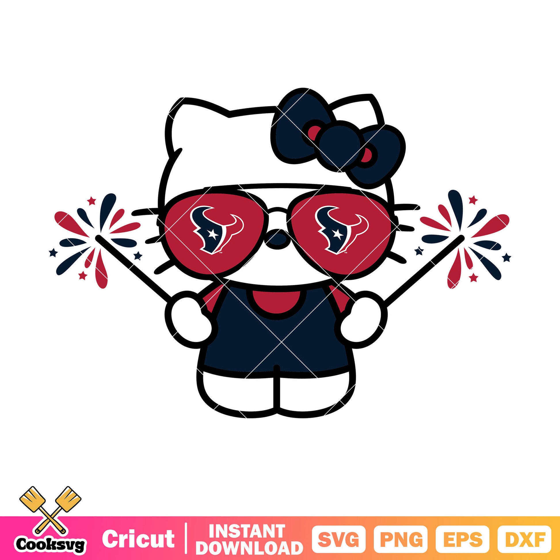 Hello kitty houston texans firework svg, houston texans​ svg