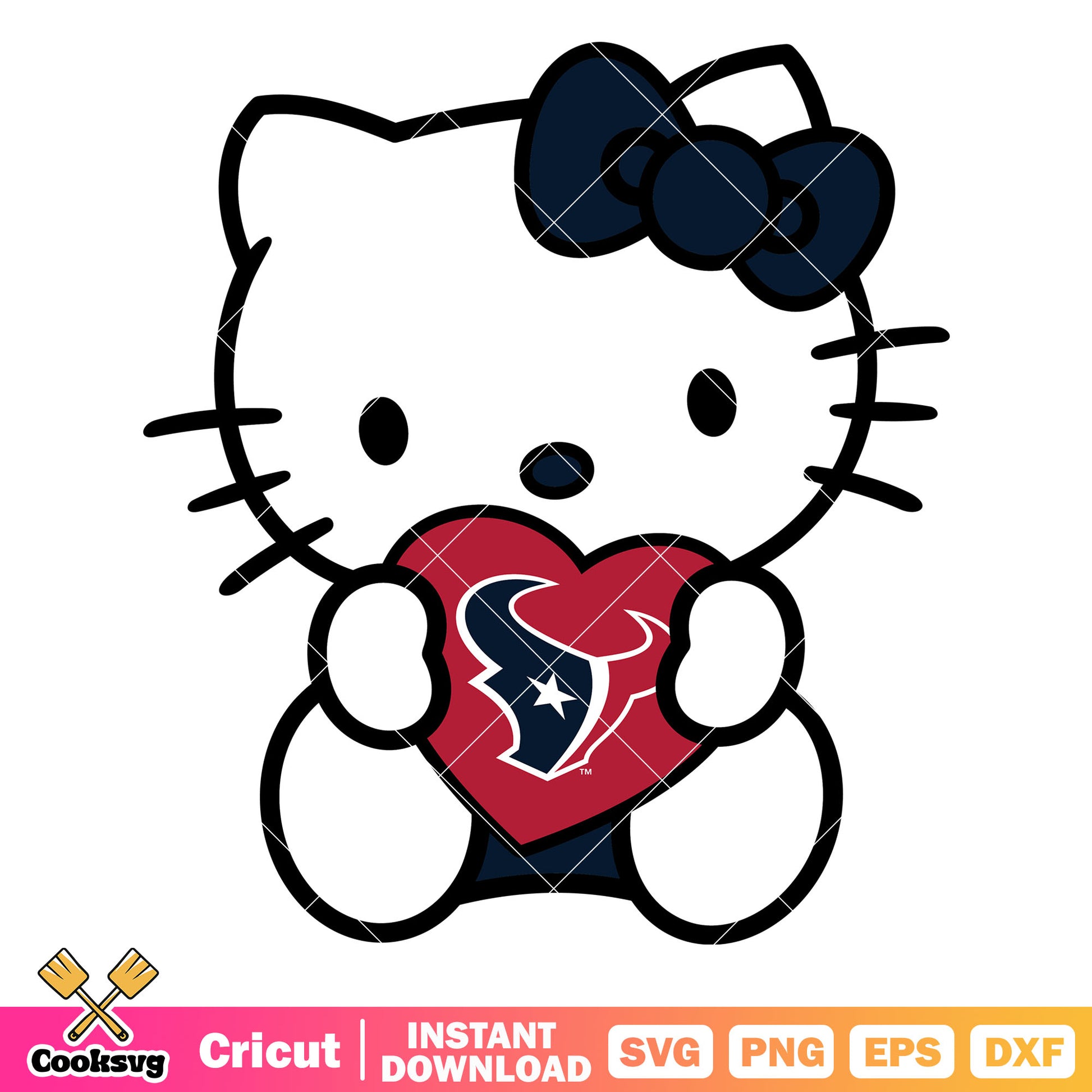 Hello kitty houston texans heart svg, houston texans games​ svg