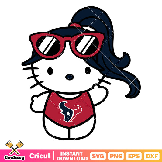 Hello kitty houston texans swimsuit svg, houston texans​ svg