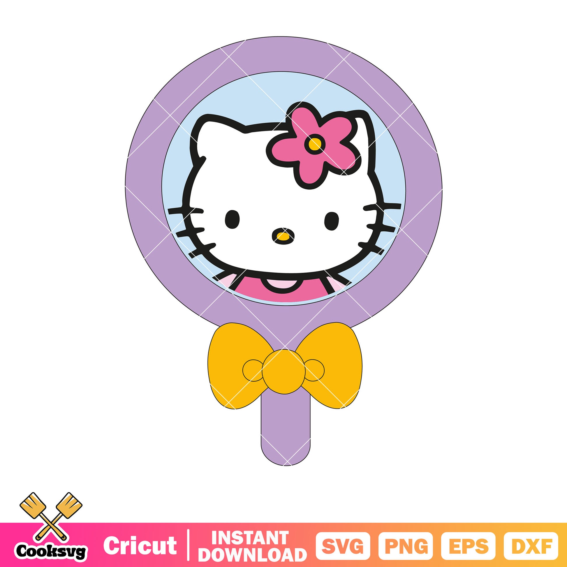 Hello kitty in the mirror svg, hello kitty mirror svg, kitty cat svg