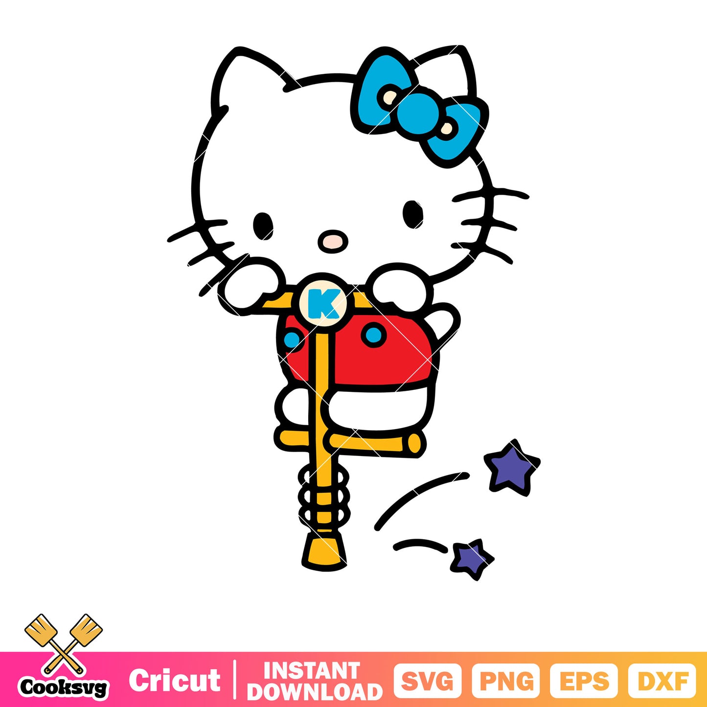 Hello kitty is playing svg, hello kitty cat svg, hello kitty cartoon svg