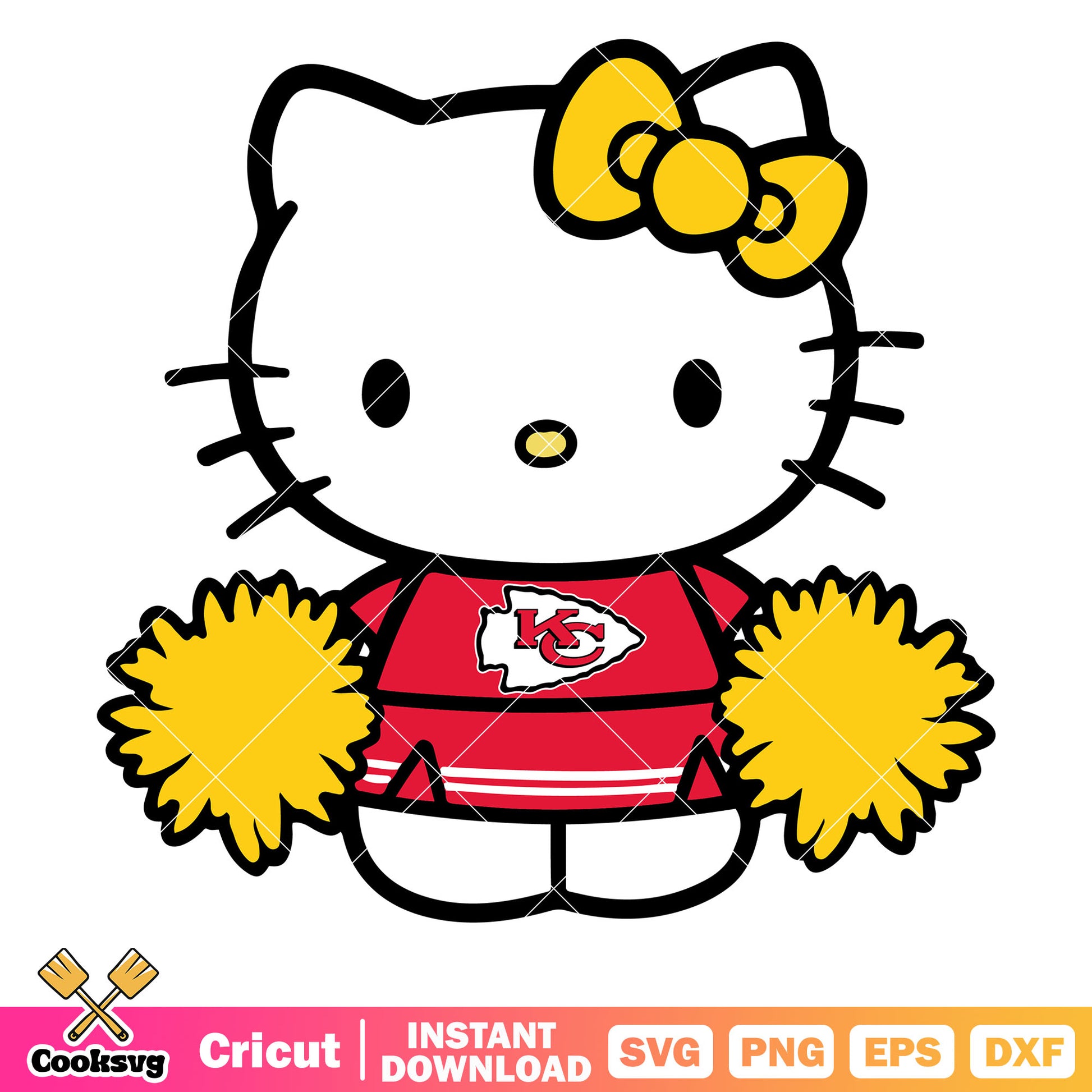 Hello kitty kansas city chiefs cheerleader svg, kansas city chiefs svg