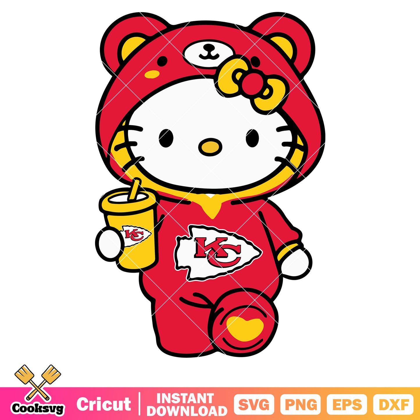 Hello kitty kansas city chiefs costume svg, kansas city chiefs svg