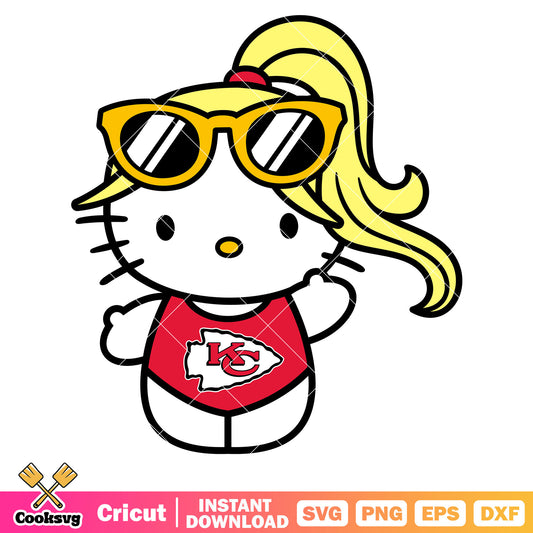 Hello kitty kansas city chiefs swimwear svg, kansas city chiefs logo svg