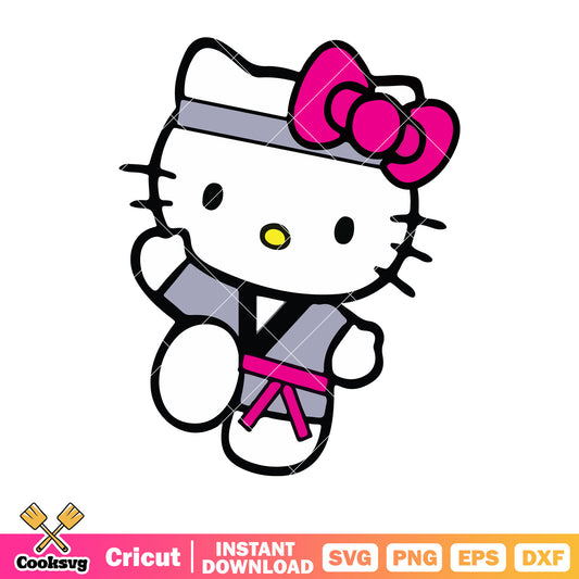 Hello kitty karate costume svg, hello kitty costume svg