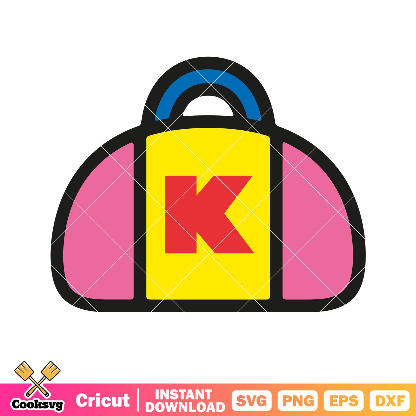 Hello kitty k fashion bag svg, hello kitty bag​ svg, kitty cat svg