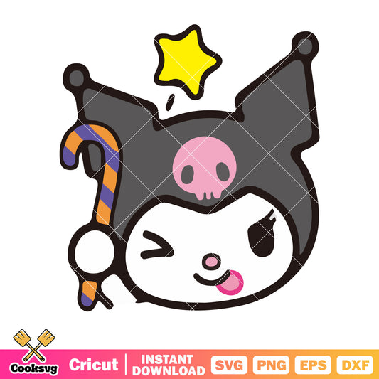 Hello kitty kuromi cute svg, hello kitty svg, kuromi head svg