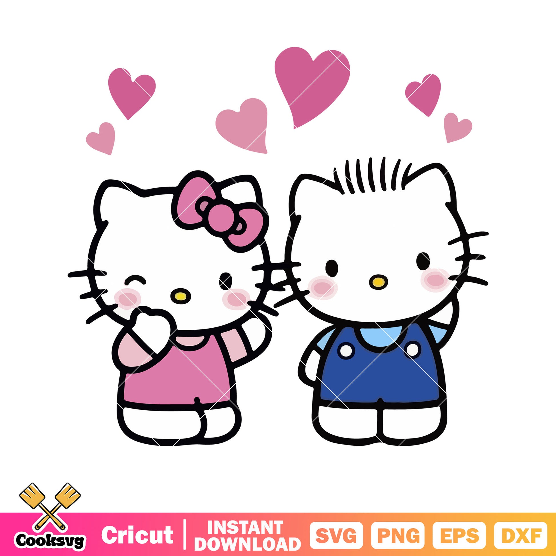 Hello kitty love boyfriends svg, hello kitty sanrio svg, hello kitty svg