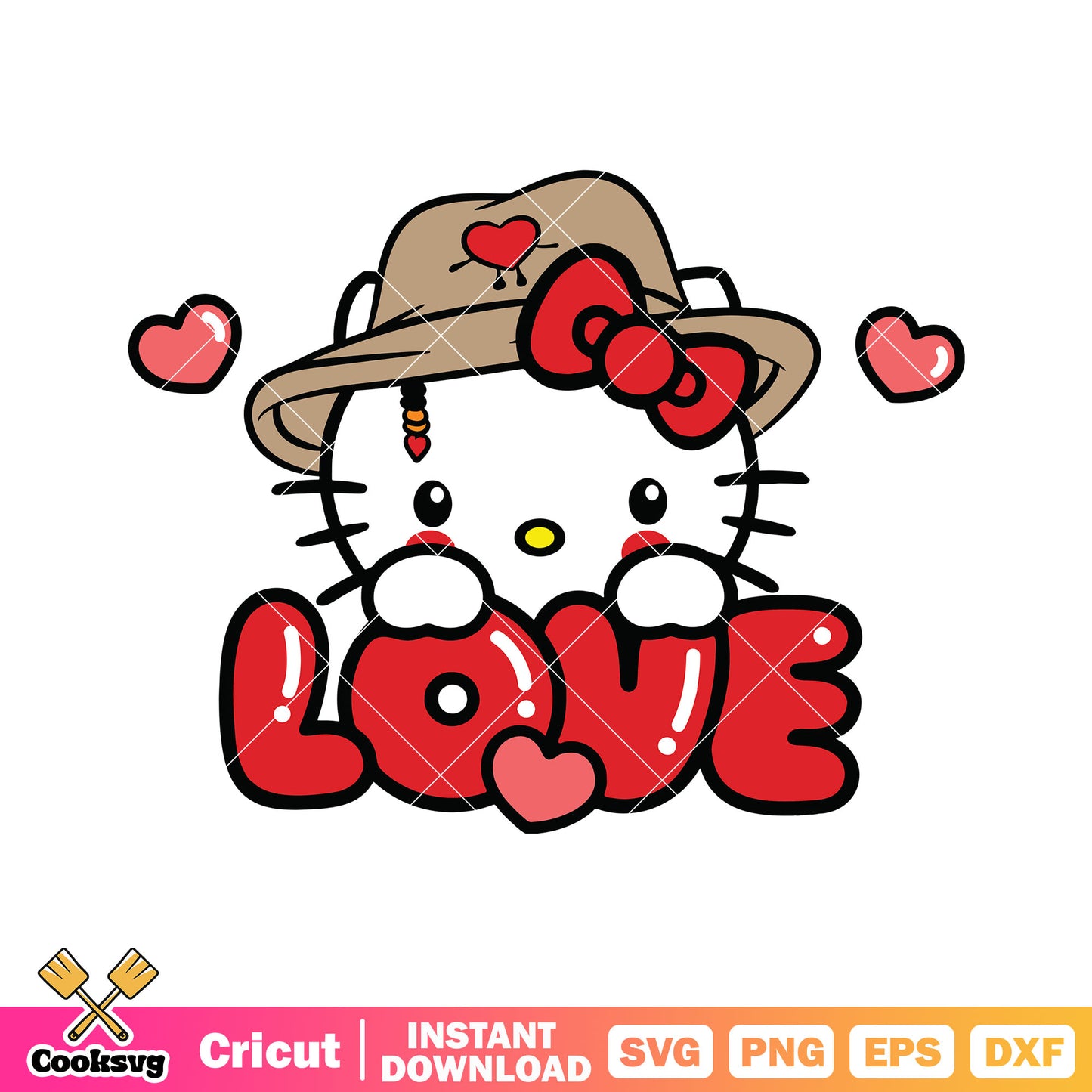 Hello kitty love valentine svg, hello kitty valentines​ svg