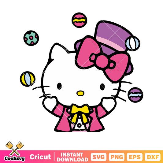 Hello kitty magician costume svg, hello kitty costume svg