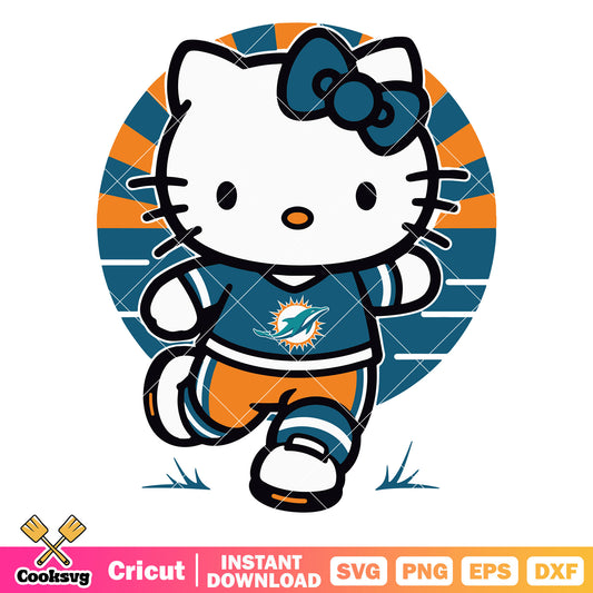 Hello kitty miami dolphins fan svg, miami dolphins svg