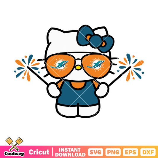 Hello kitty miami dolphins firework svg, miami dolphins svg