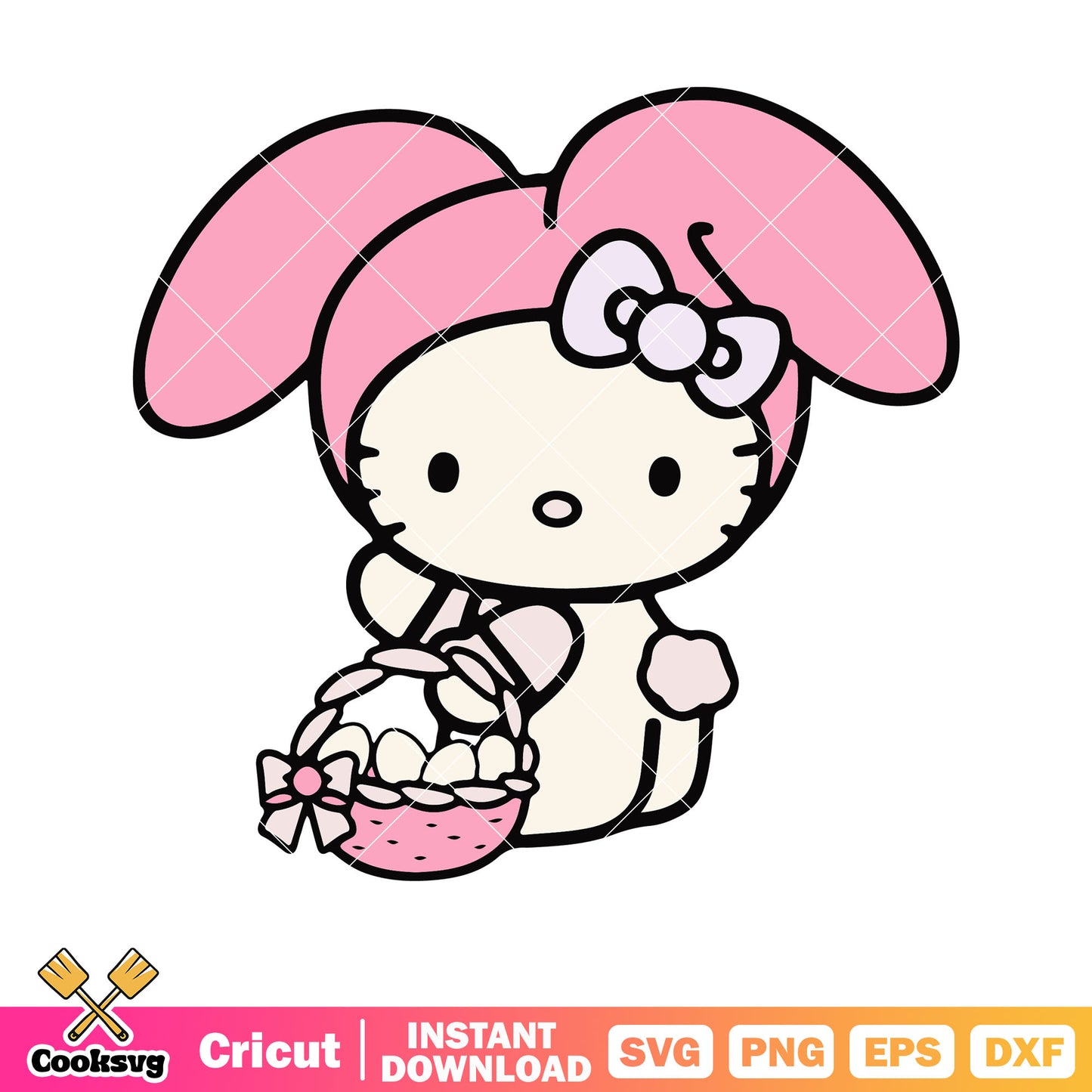 Hello kitty my melody costume svg, hello kitty costume svg