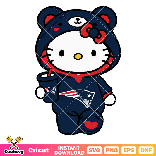 Hello kitty new england patriots costume svg, new england patriots logo​ svg