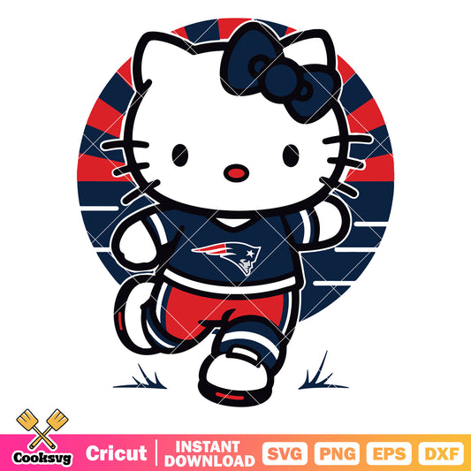 Hello kitty new england patriots fan svg, new england patriots svg