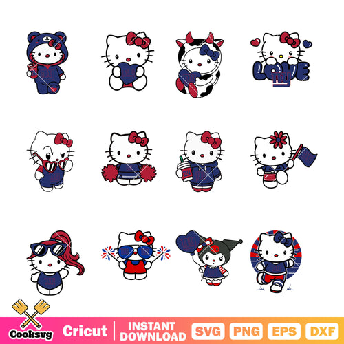 Hello kitty new york giants bundle svg, new york giants nfl svg