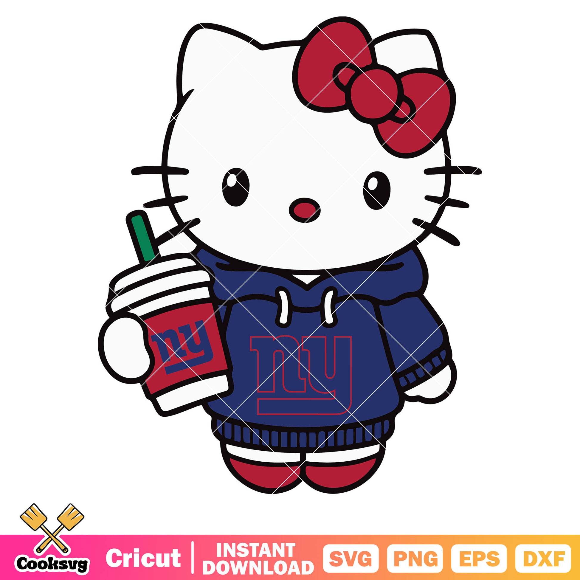 Hello kitty new york giants cheerleader svg, new york giants logo​ svg