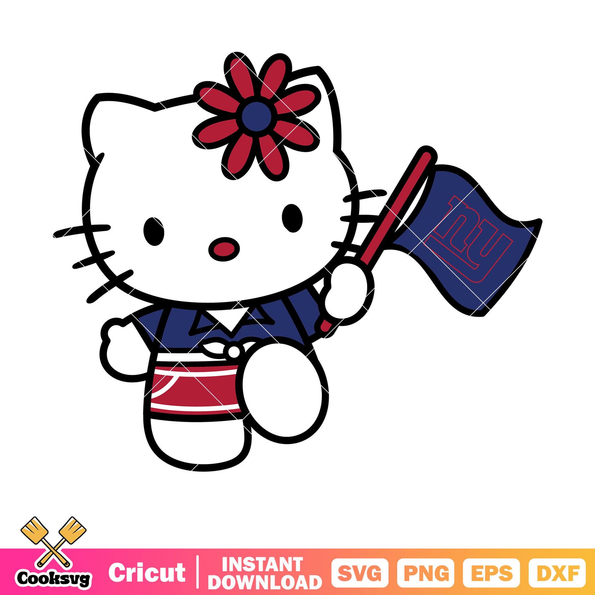 Hello kitty new york giants flag svg, new york giants flag​ svg