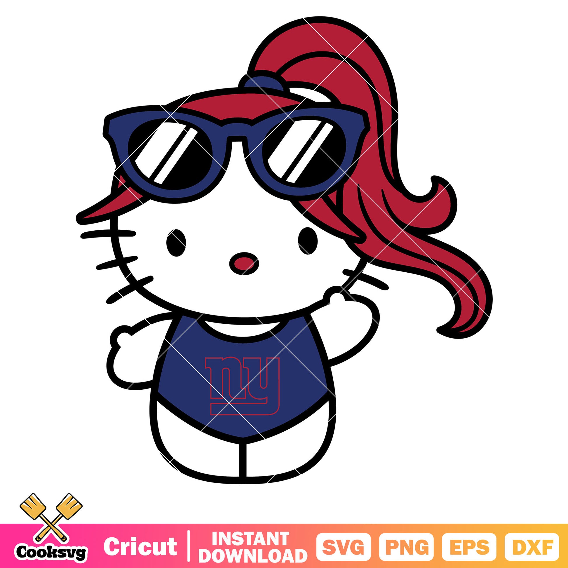 Hello kitty new york giants swimwear svg, new york giants​ svg