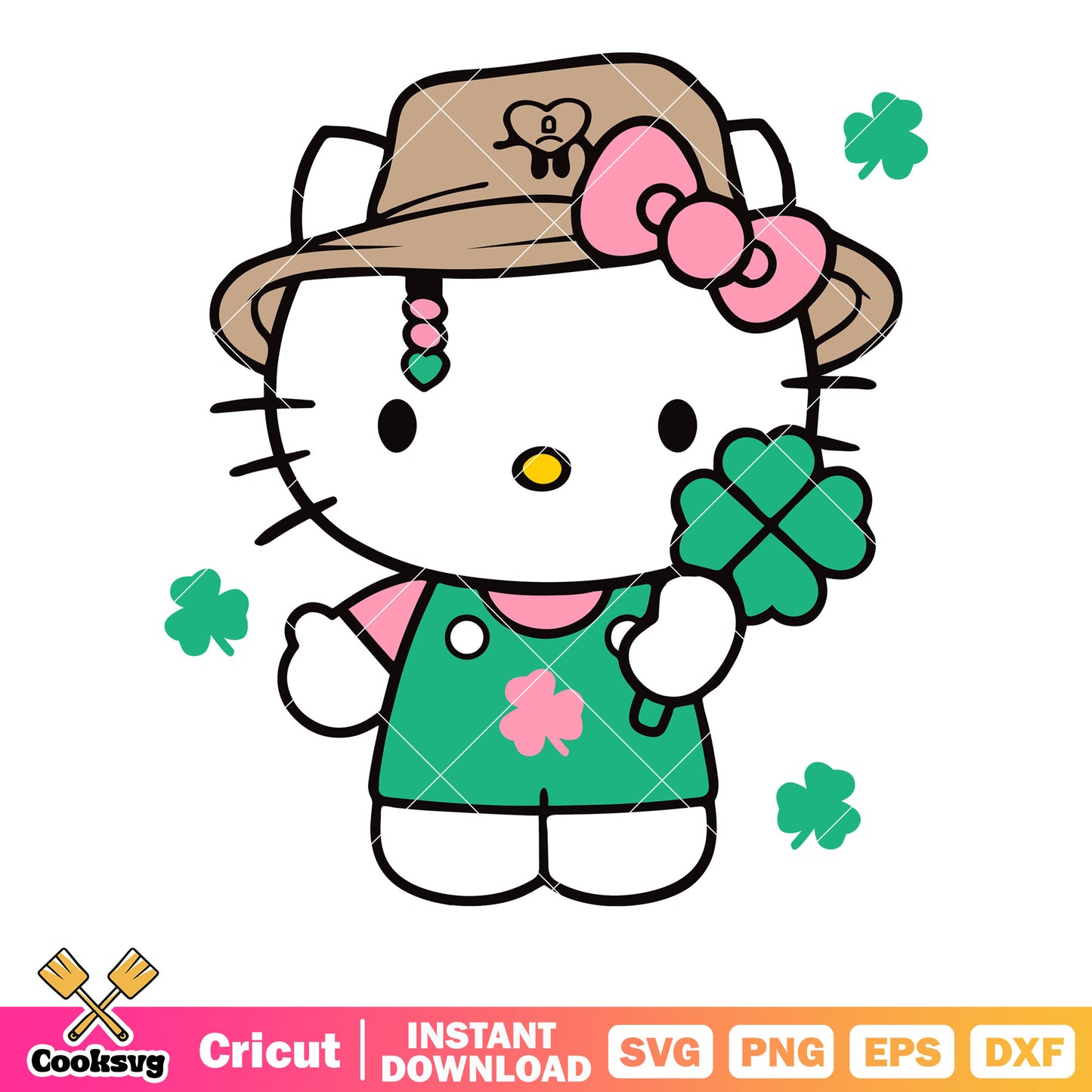 Hello kitty patrick day svg, hello kitty lucky charms​ svg