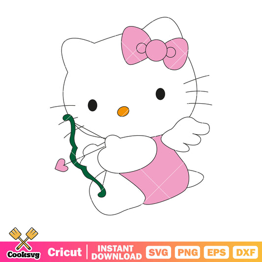 Hello kitty pink angel svg, pink hello kitty svg, hello kitty svg