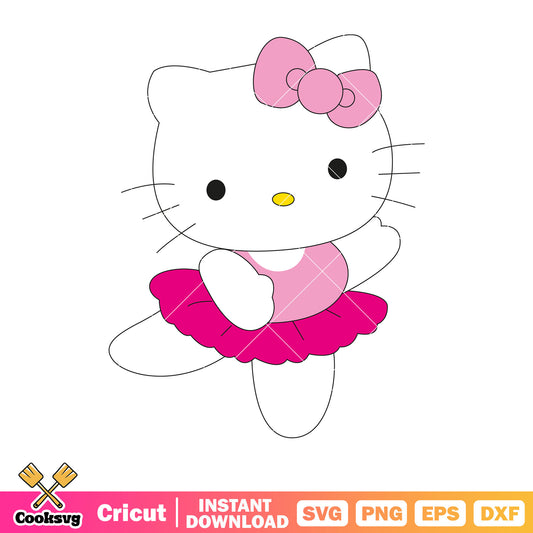 Hello kitty pink bale svg, pink hello kitty svg, kitty cat svg