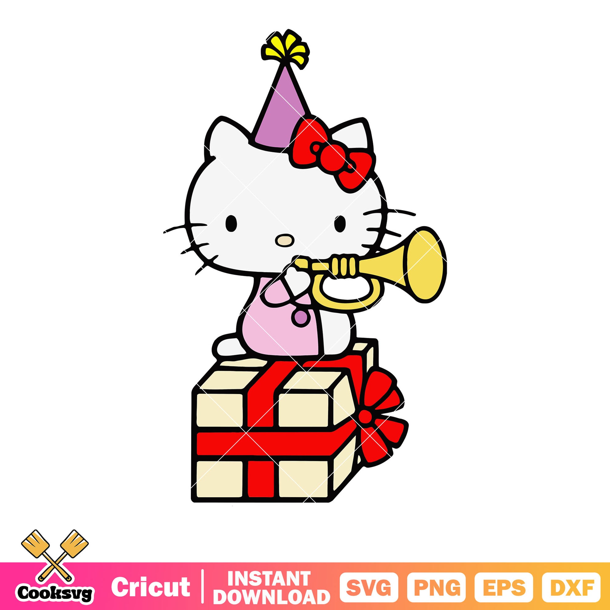 Hello kitty pink costume and gift svg, hello kitty winter svg