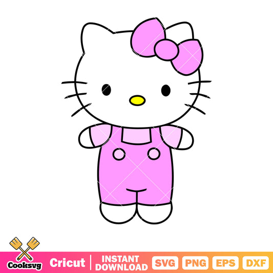 Hello kitty pink costume design svg, pink hello kitty svg