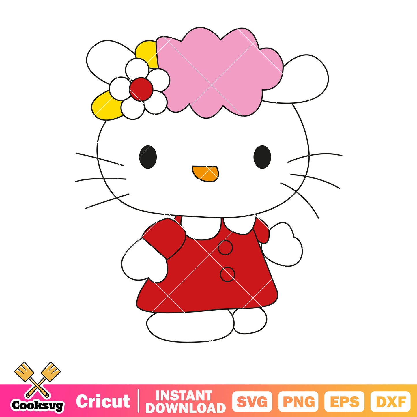 Hello kitty pink funny costume svg, hello kitty costume svg