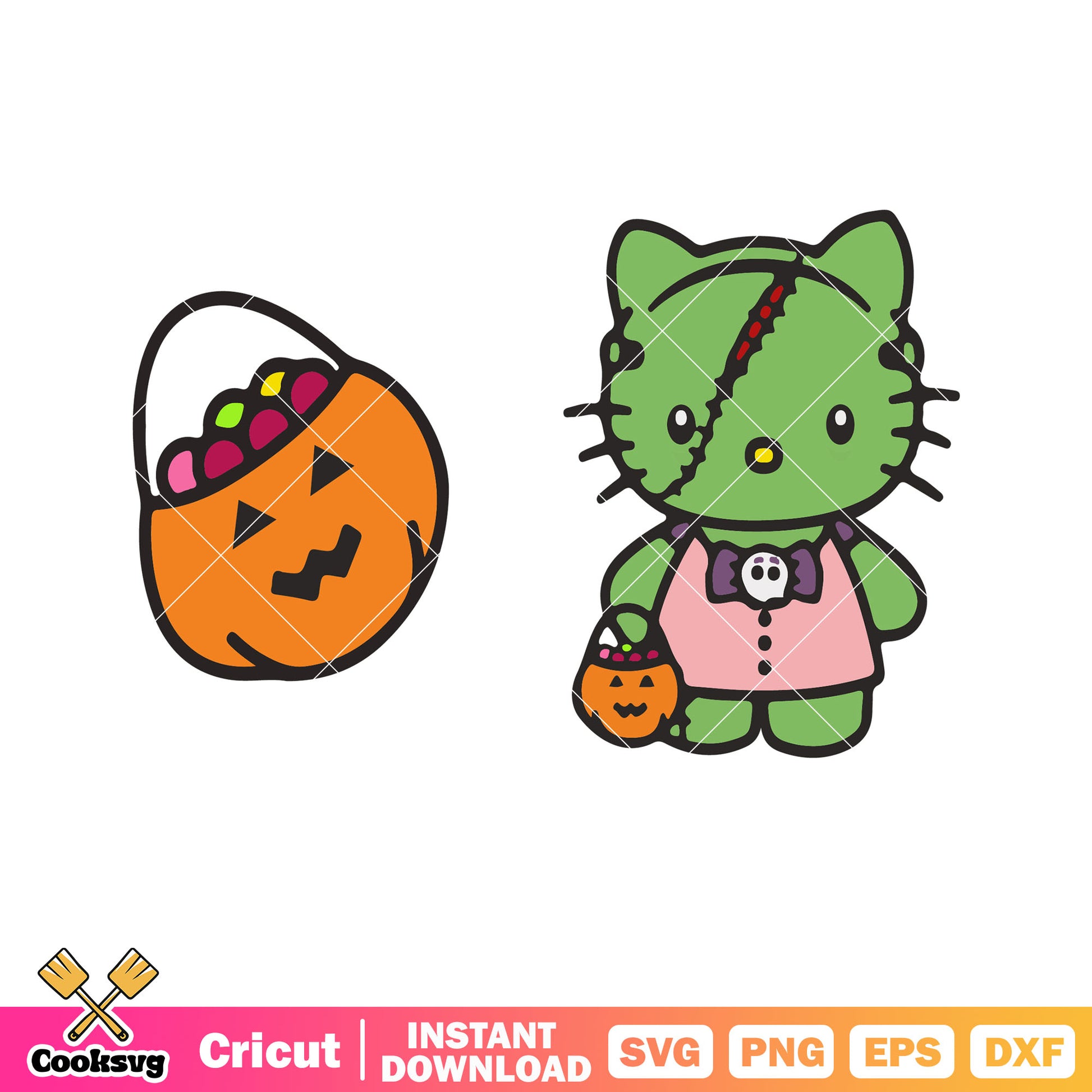 Hello kitty pumpkin halloween svg, hello kitty halloween svg