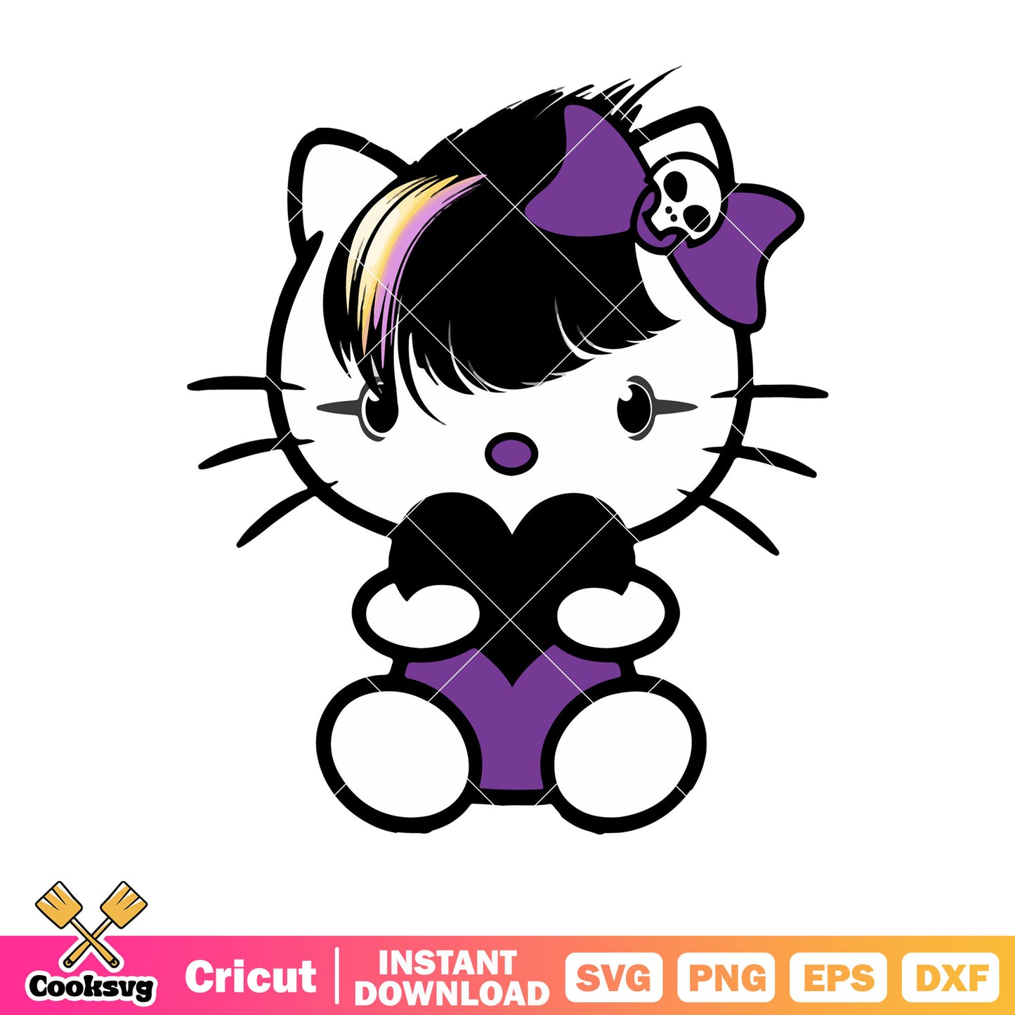 Hello kitty rapper style svg, sanrio cartoon svg, hello kitty svg