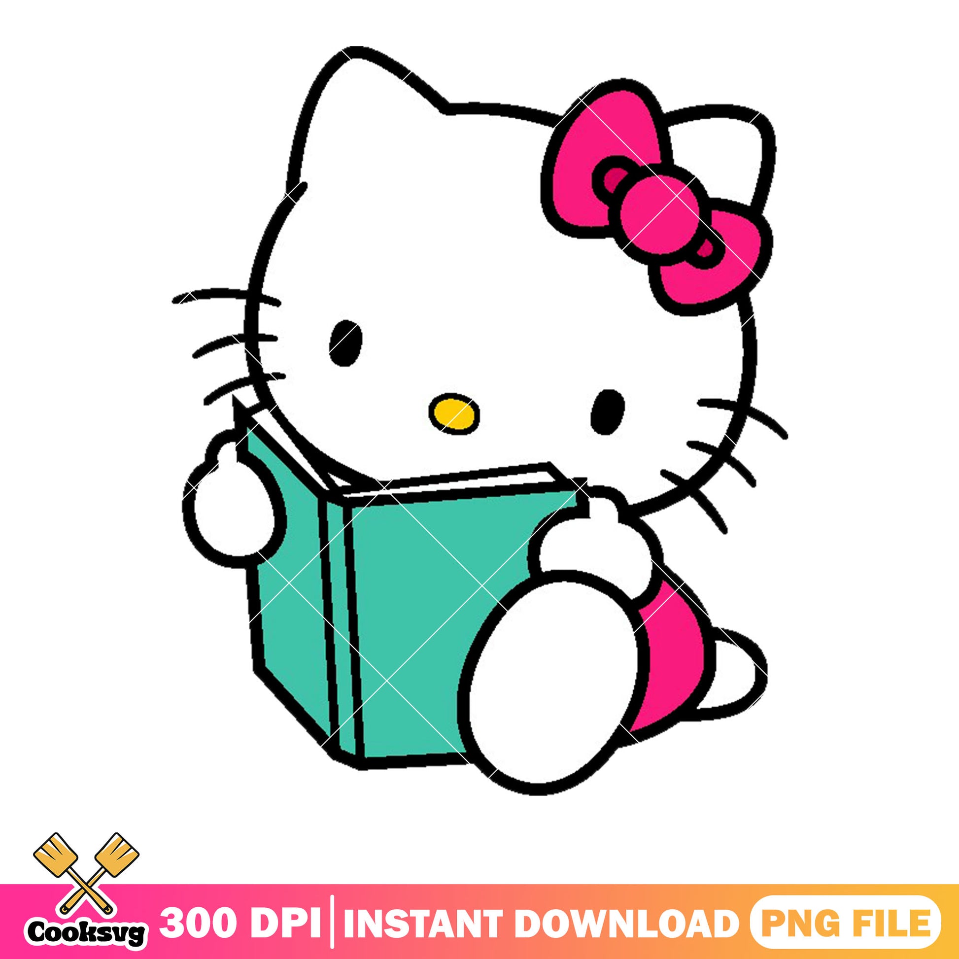 Hello kitty reading book png, hello kitty cat png, hello kitty png