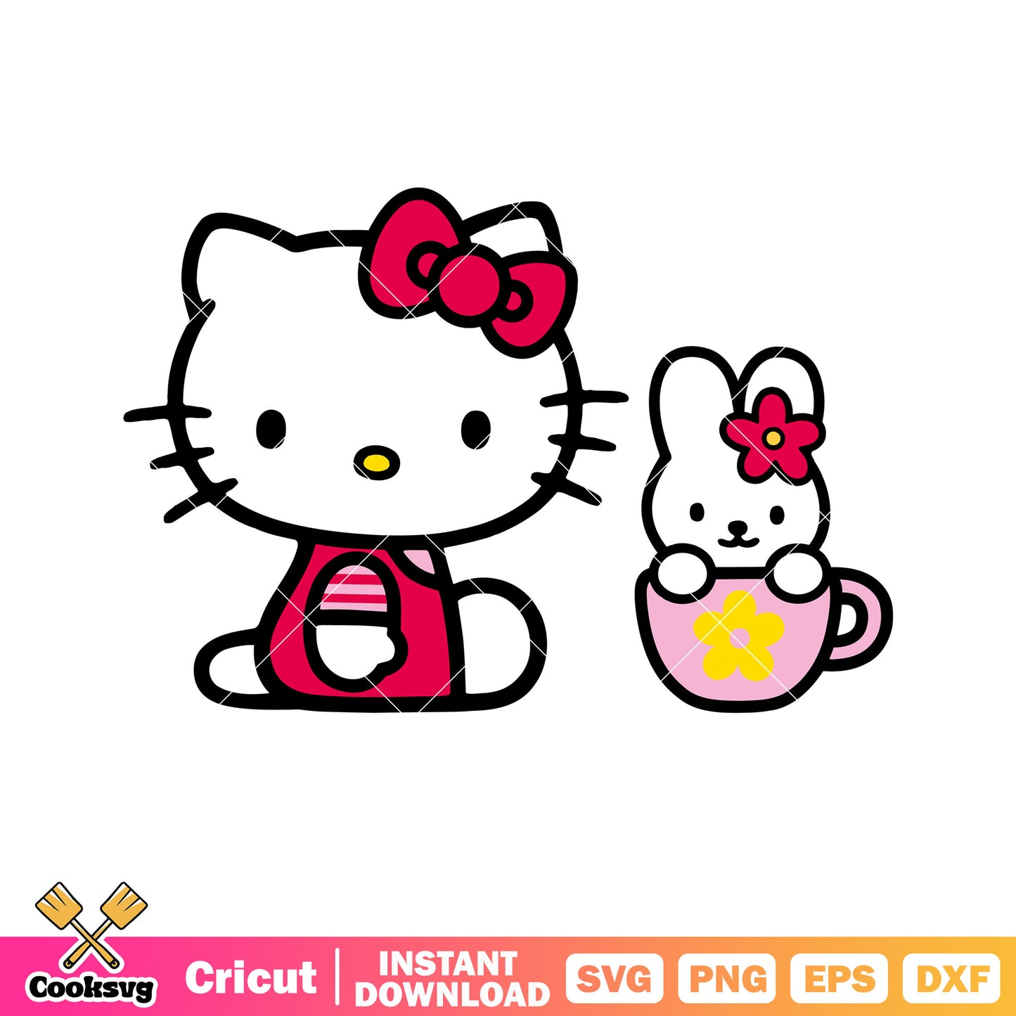 Hello kitty red dress svg file, hello kitty cartoon svg, hello kitty svg