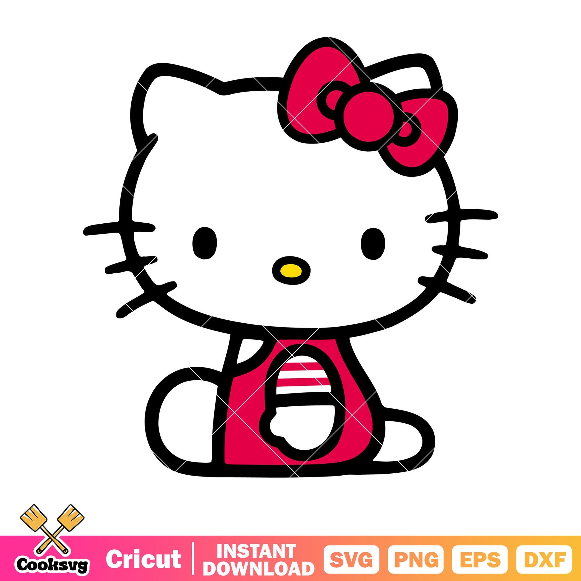 Hello kitty red vibes costume svg, hello kitty costume svg