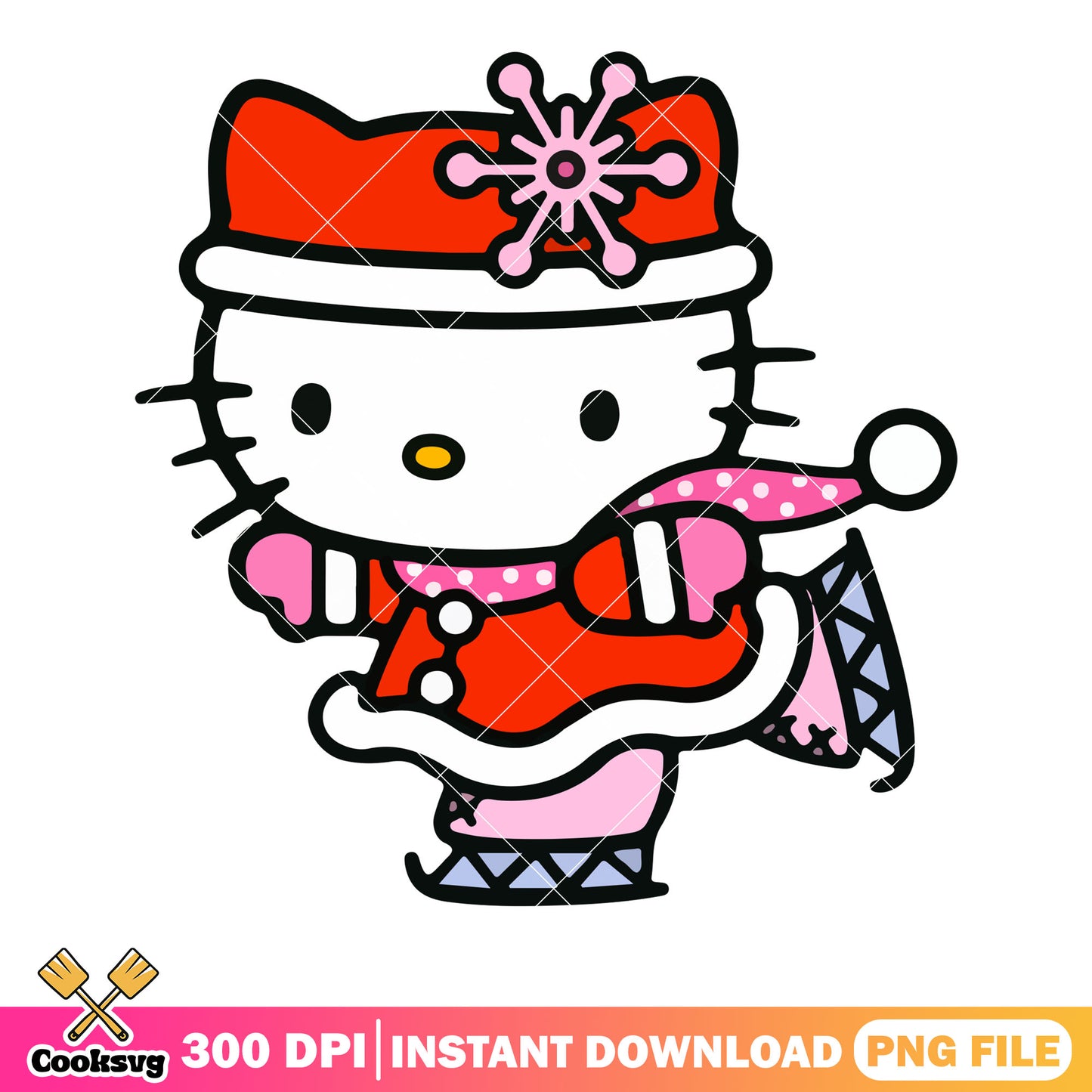 Hello kitty red winter costume png, hello kitty costume png