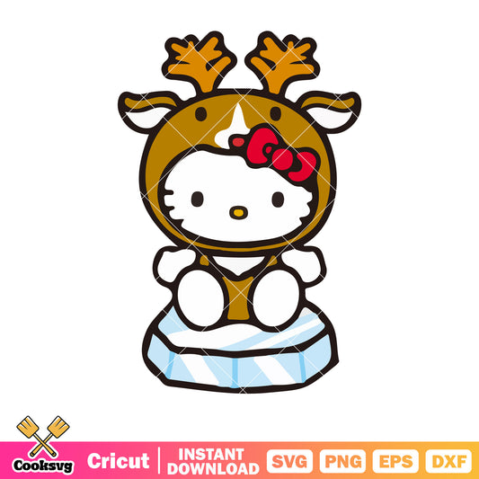 Hello kitty reindeer costume svg, hello kitty costume svg