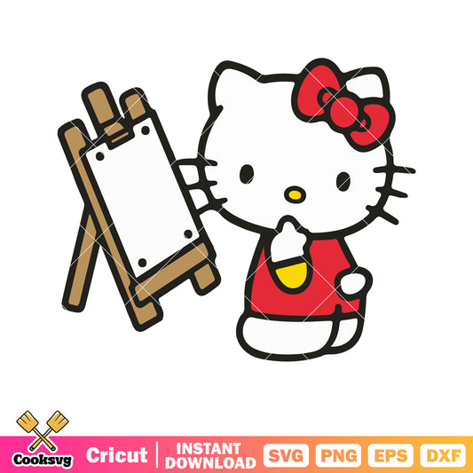 Hello kitty sanrio paiting svg, hello kitty sanrio svg, hello kitty cat svg