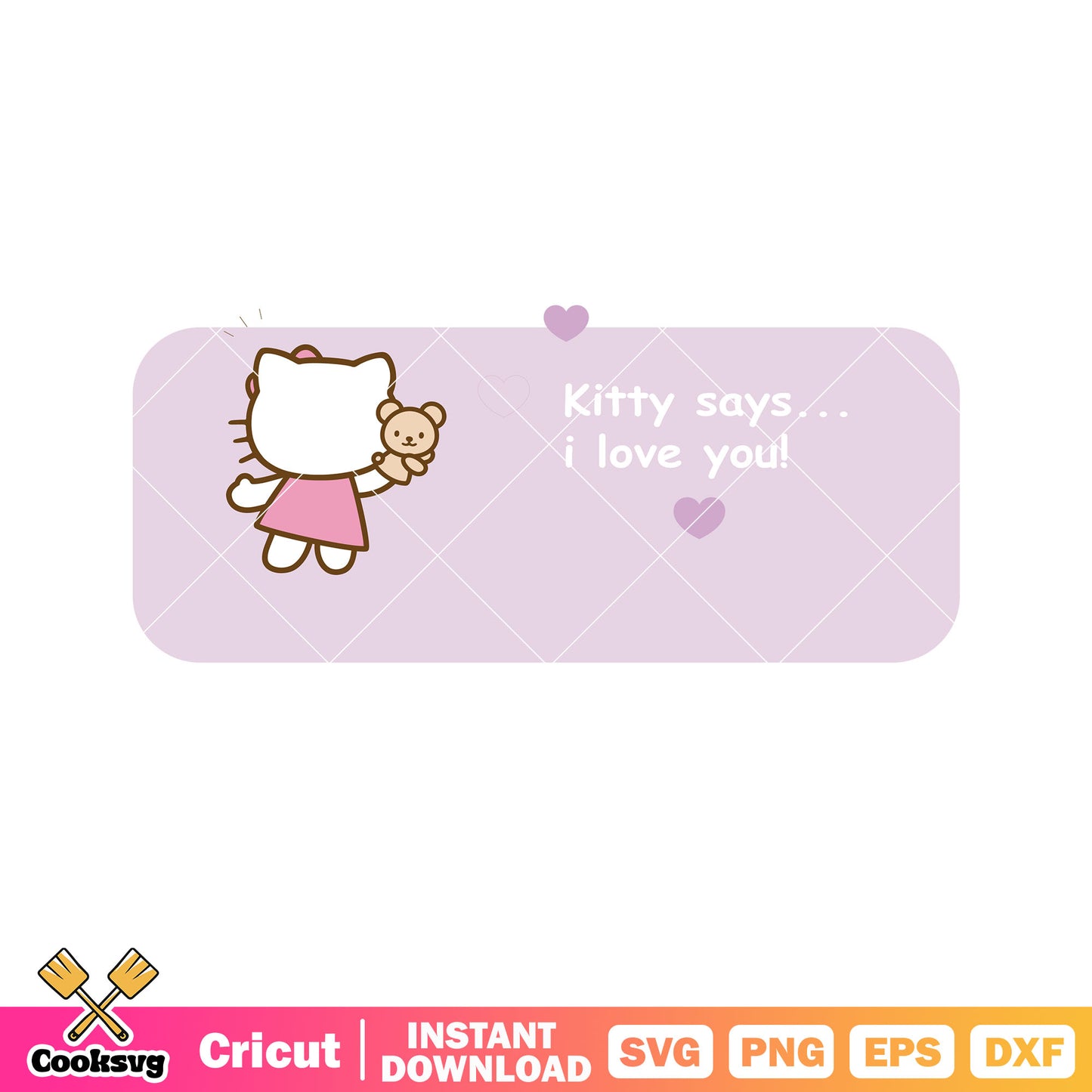 Hello kitty say i love you svg, hello kitty i love you​ svg