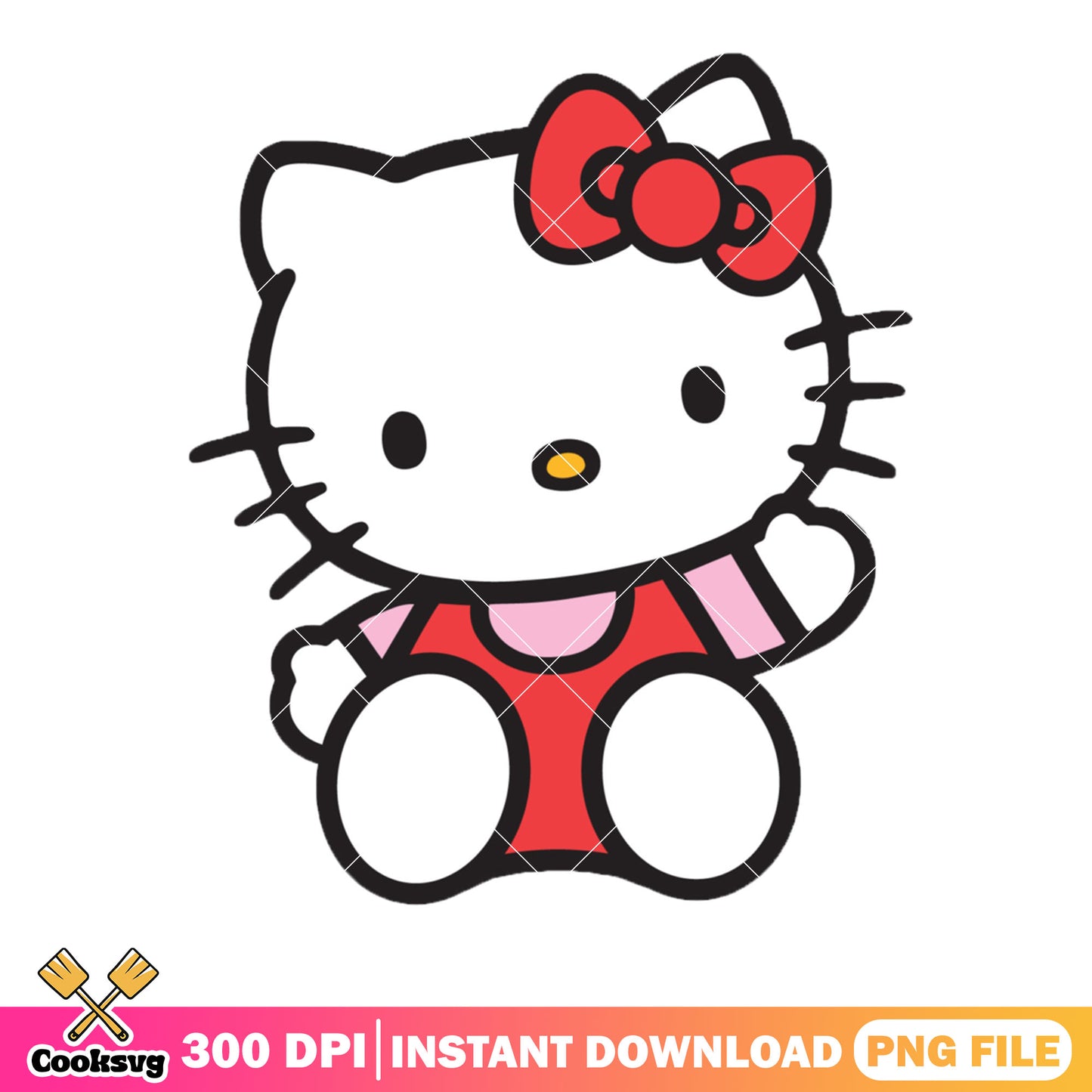 Hello kitty sitting png design, hello kitty cartoon png