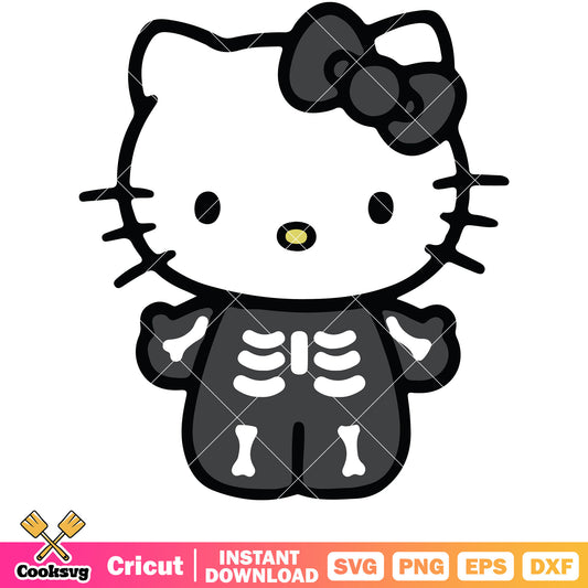 Hello kitty skeleton svg, hello kitty svg, halloween svg