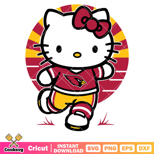Hello kitty sport arizona cardinals costume svg, arizona cardinals stickers svg