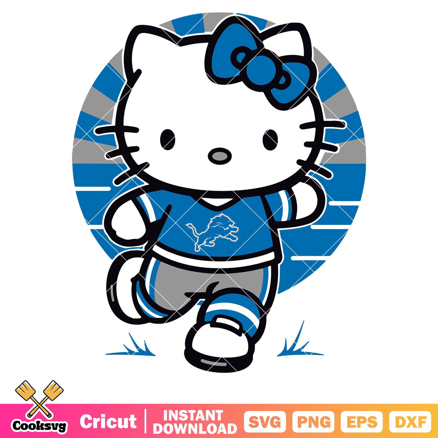 Hello kitty sport detroit lions costume svg, detroit lions logo​ svg