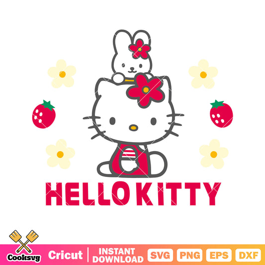 Hello kitty strawberry cartoon svg, hello kitty cartoon svg