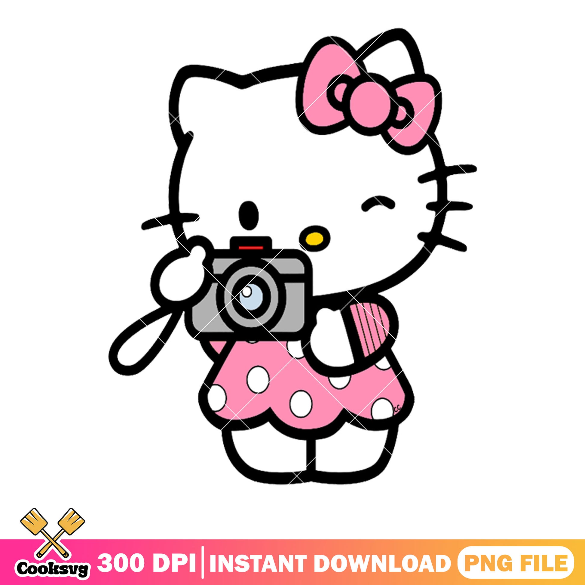 Hello kitty take a picture png, hello kitty cartoon png