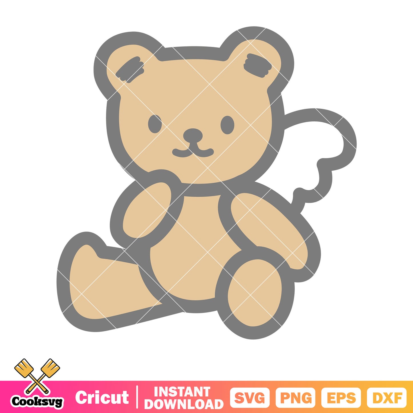 Hello kitty teddy bear design svg, hello kitty care bear svg