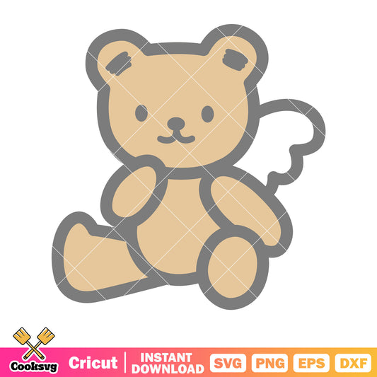 Hello kitty teddy bear design svg, hello kitty care bear svg