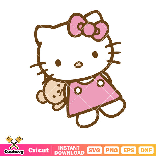 Hello kitty teddy bear hello svg, hello kitty teddy bear svg