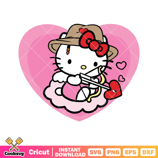 Hello kitty valentine angel svg, hello kitty valentines​ svg, bad bunny svg