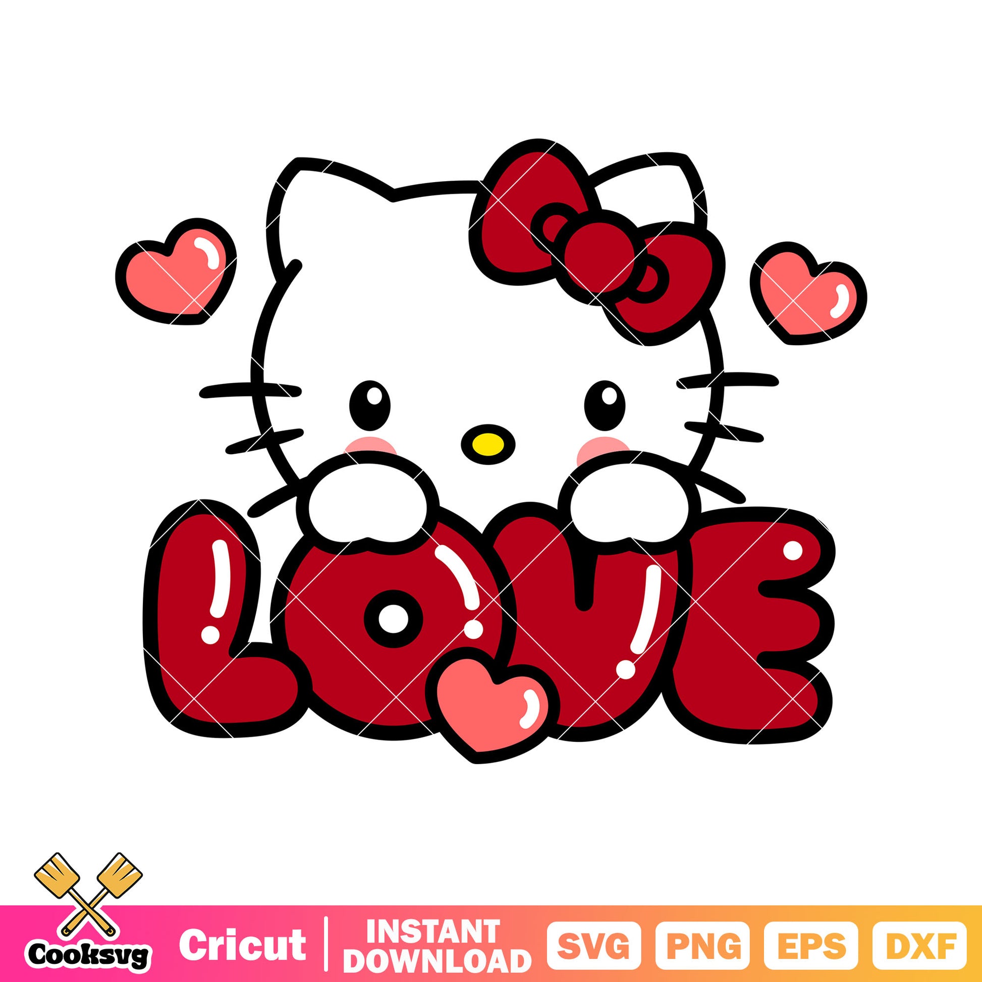 Hello kitty valentine love svg, hello kitty valentine svg