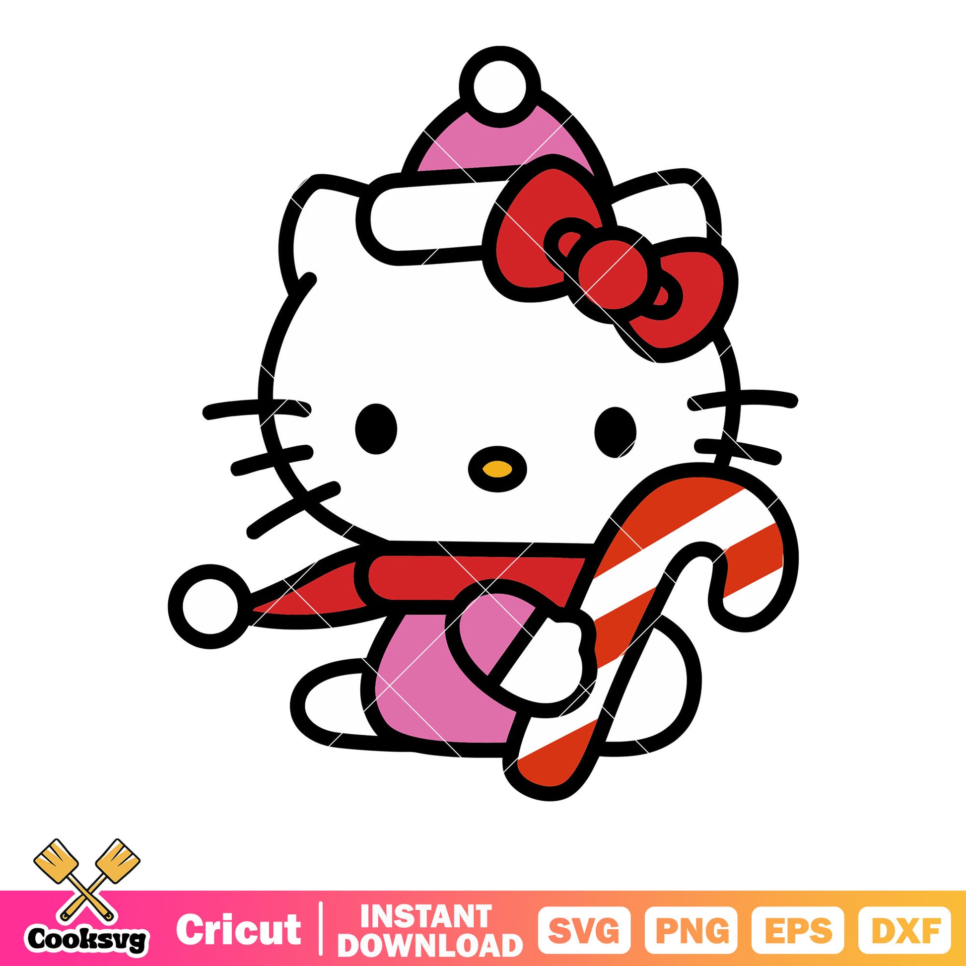 Hello kitty winter and christmas candy svg, hello kitty love svg